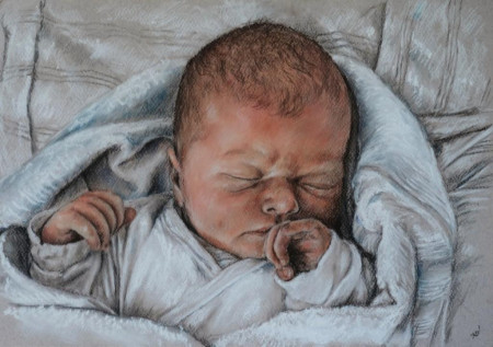 "Viola (ganz neu)" Pastellkreide, A3